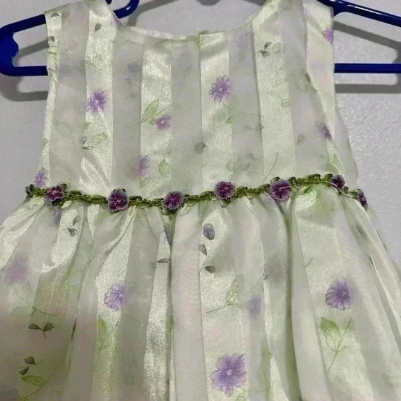 64. George Light Green Floral Flora Dress Flowers Size 12m - Picture 6 of 6